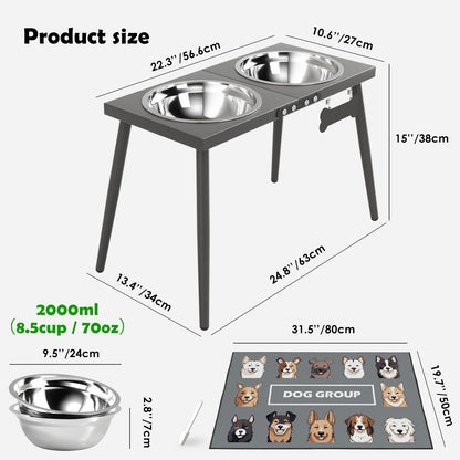 ADENGL Elevated Dog Bowls for Large Extra Large Pet, Raised Dog Bowl