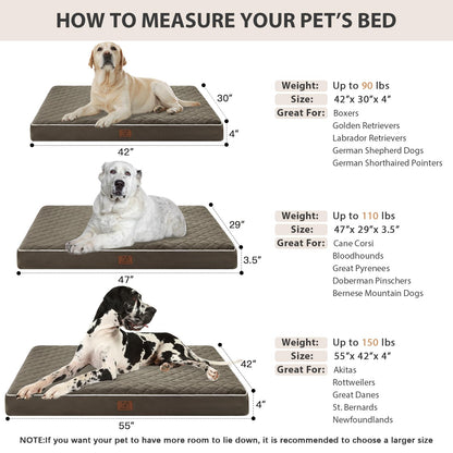 WNPETHOME Orthopedic Big Dog Beds Large Sized Dog, Waterproof Bed