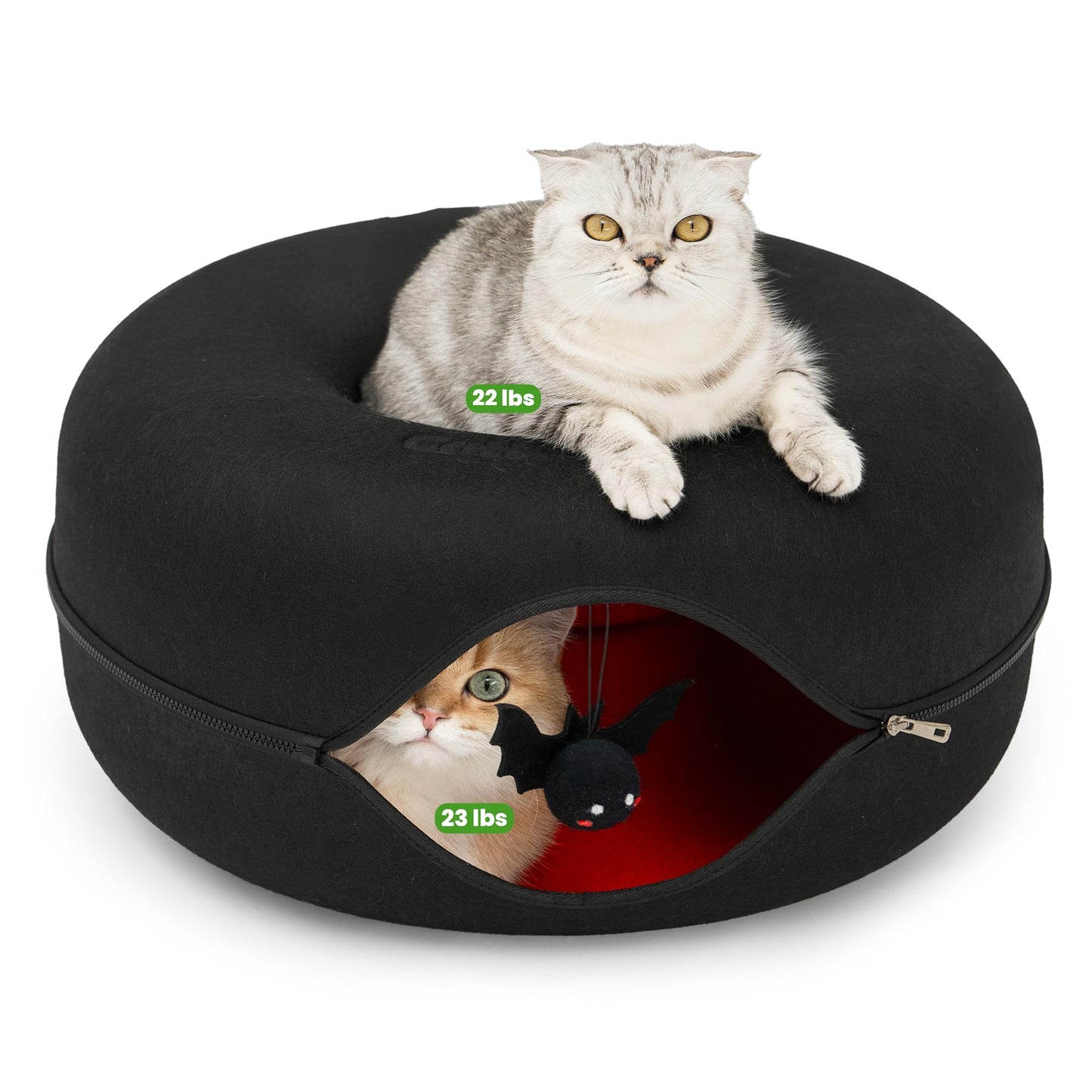 Cattasaurus Unique Gothic Peekaboo Cat Cave for Multiple Large Bed