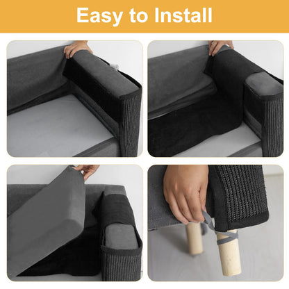 Cat Scratch Couch Protector,Cat Scratch Sofa Armrest Cover with Mat