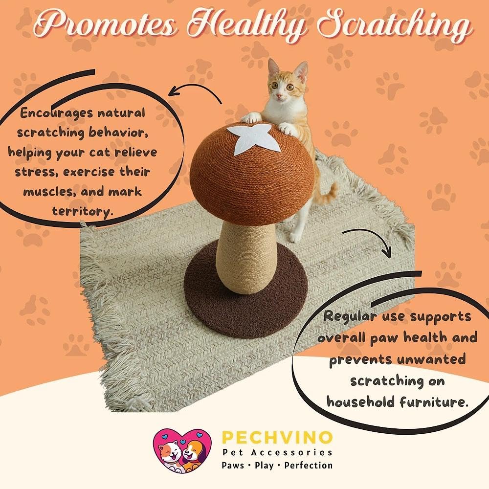Shiitake Mushroom Cat Scratching Post, Mushroom Cat Scratcher Toy
