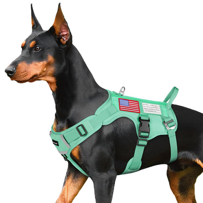 FAYOGOO Tactical Dog Harness for Large Medium Dogs Mesh Harness
