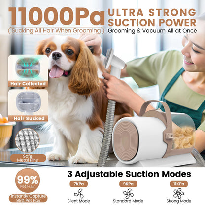 Dog Grooming Vacuum, Pet Grooming Kit, Dog Clipper Nail Trimmer