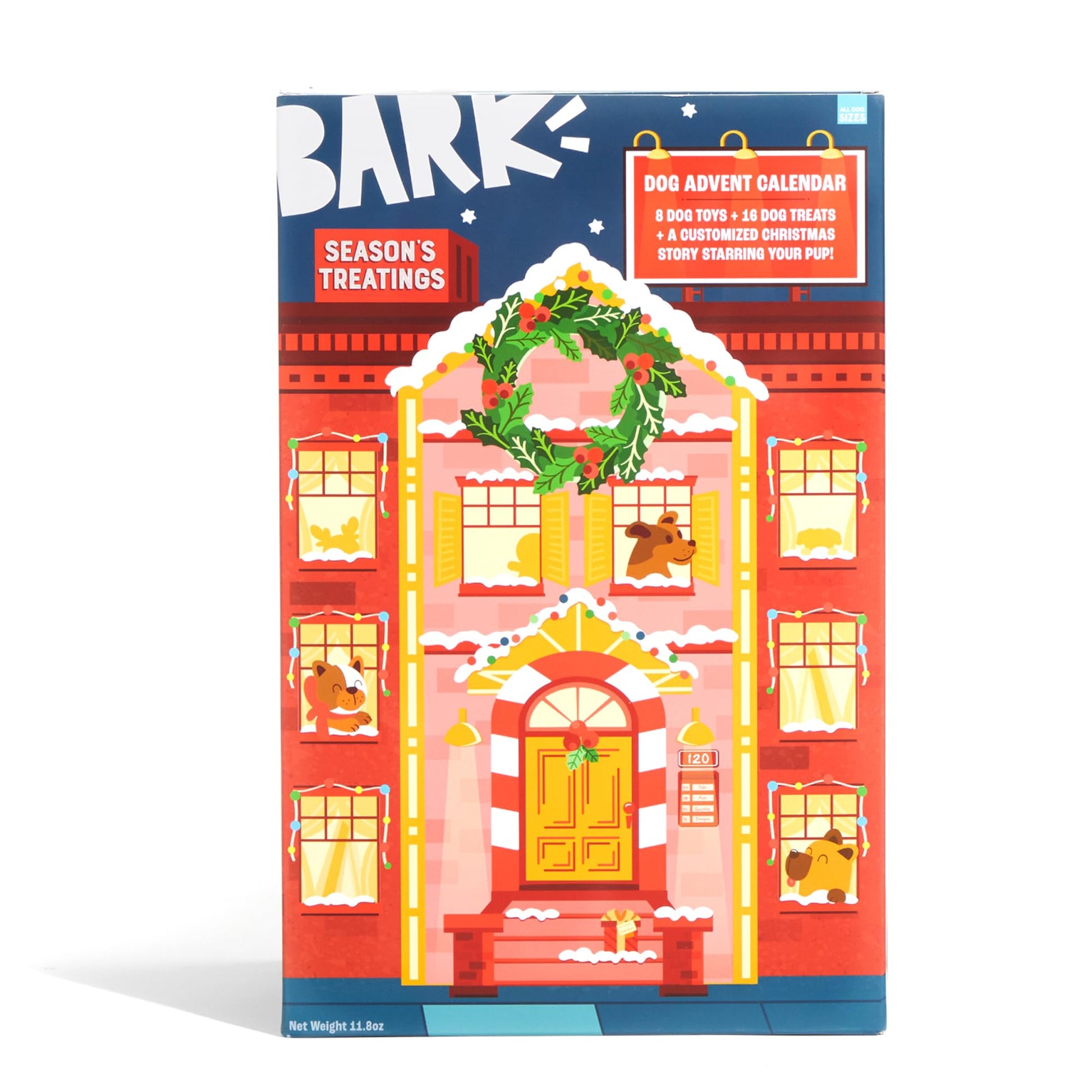 Barkbox Dog Advent Calendar Holiday Gift Box with 8 Festive Plush