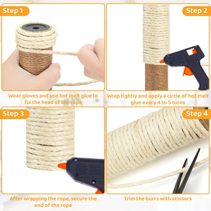 Natural Sisal Rope for Cat Scratcher Tree Thick 5-mm 1/ by Cat Tower