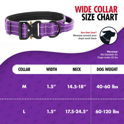 Tuff Pupper Tactical Dog Collar, Heavy Duty 1.5" Wide Ballistic Collar