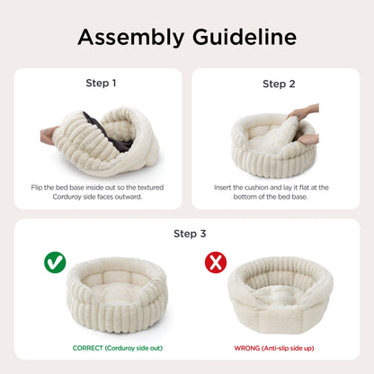 Bedsure ComfyFleece™ Cat Bed, Washable Round Cute Pet Beds for Bed