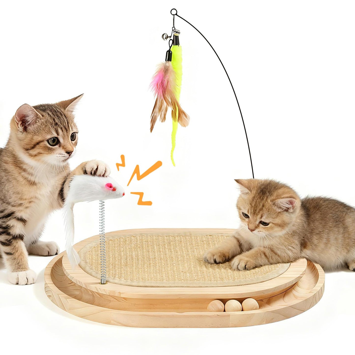 Tivray Cat Scratcher, Natural Sisal Scratching Pad, Kitten Ball