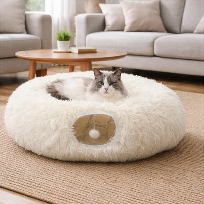 Grelife Cat Tunnel Bed for Indoor Cats, Cute Cat Tunnel Toys, Bed