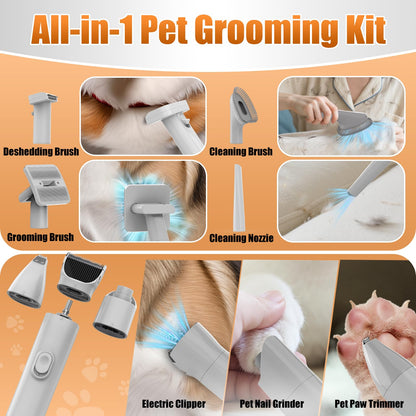 AIRROBO Dog Grooming Vacuum and Kit with Clipper Nail Trimmer Grinder