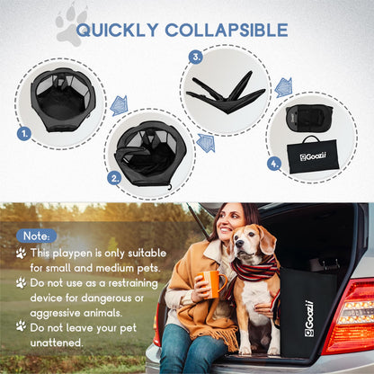 Goozii Portable Puppy Playpen Indoor, Small Dog Playpen, Pop Up Crate