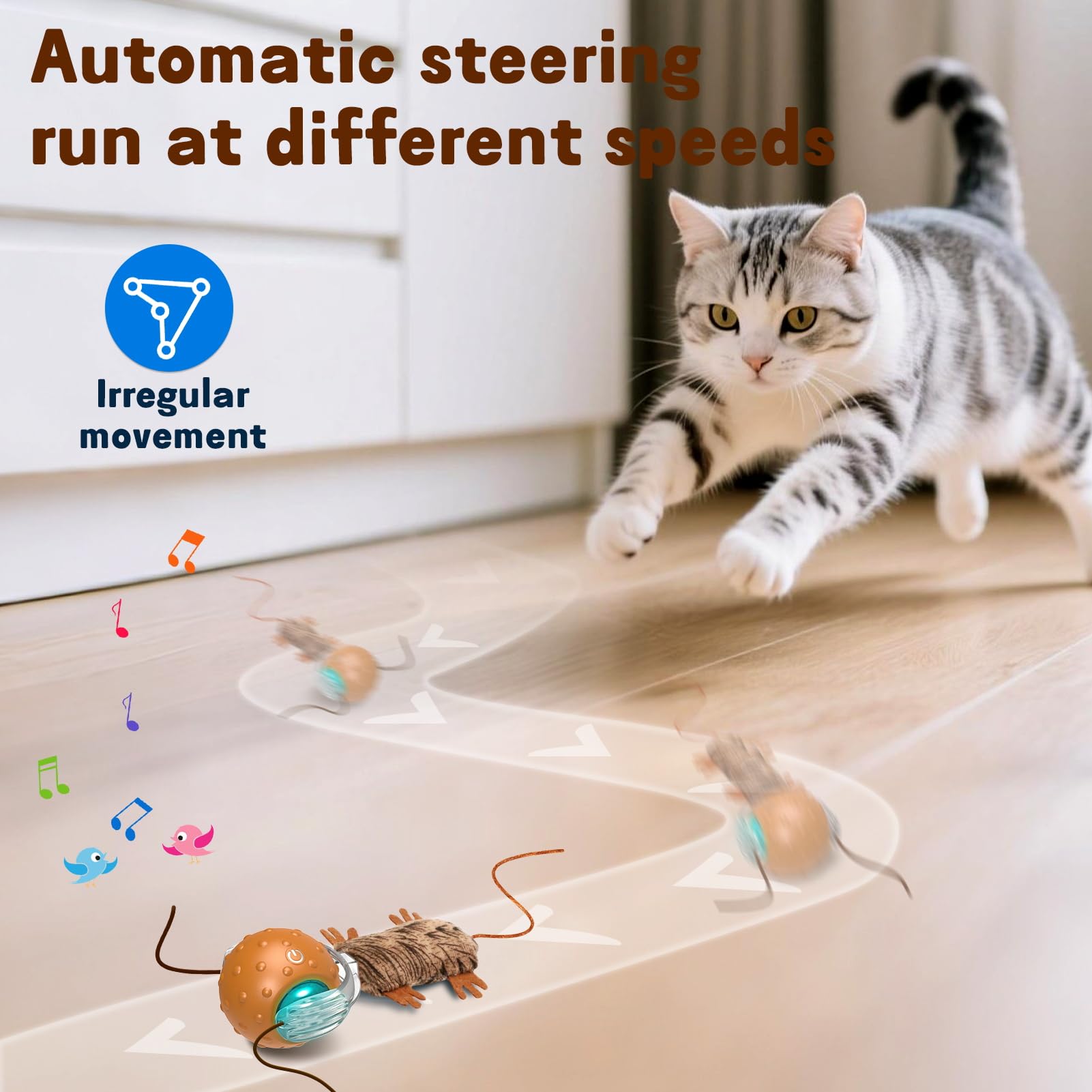 Mdupw Interactive Cat Toy Ball Automatic Interactive Cat Toy Ball
