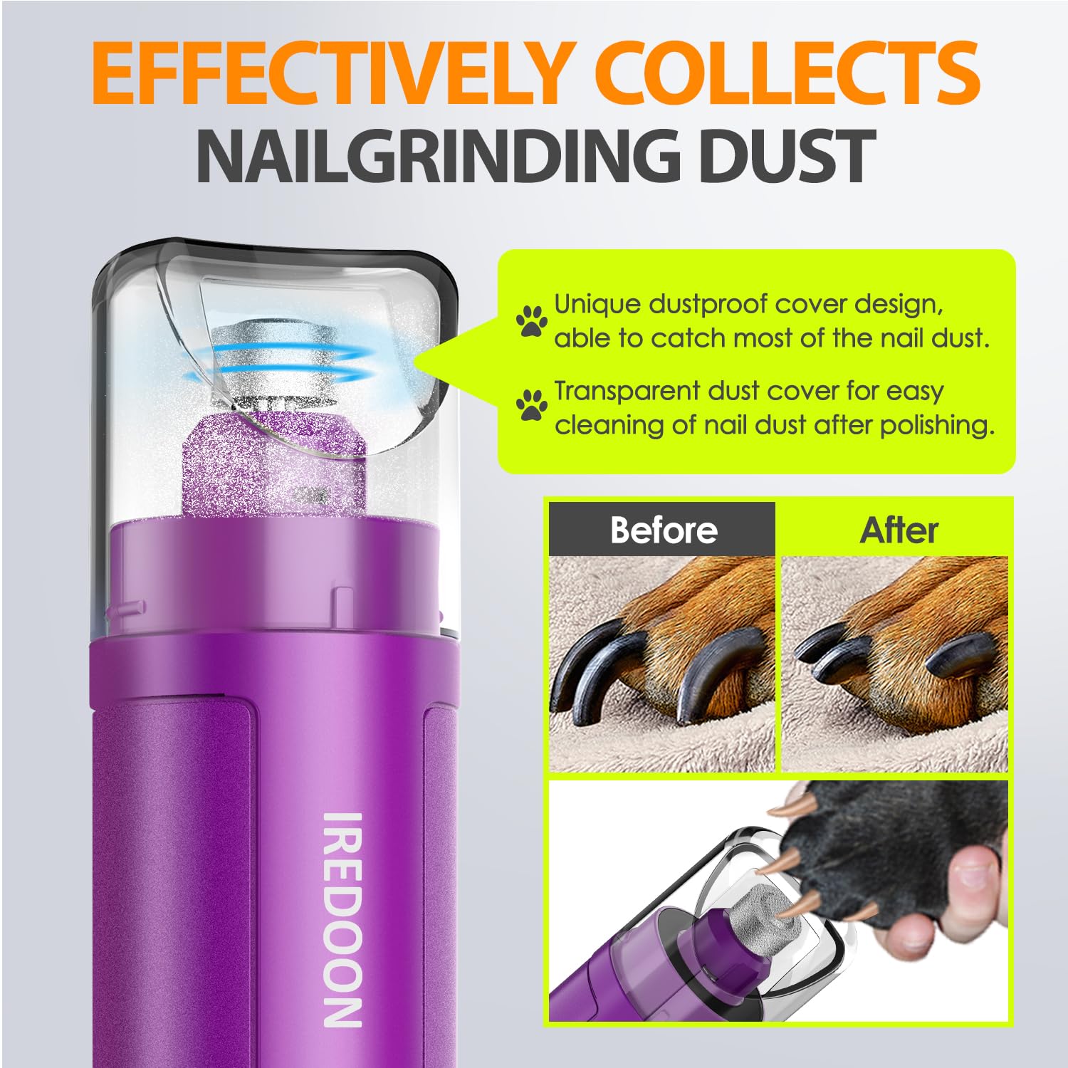 Dog Nail Grinder Upgraded 3-Speed Super Quiet and Low Grinder