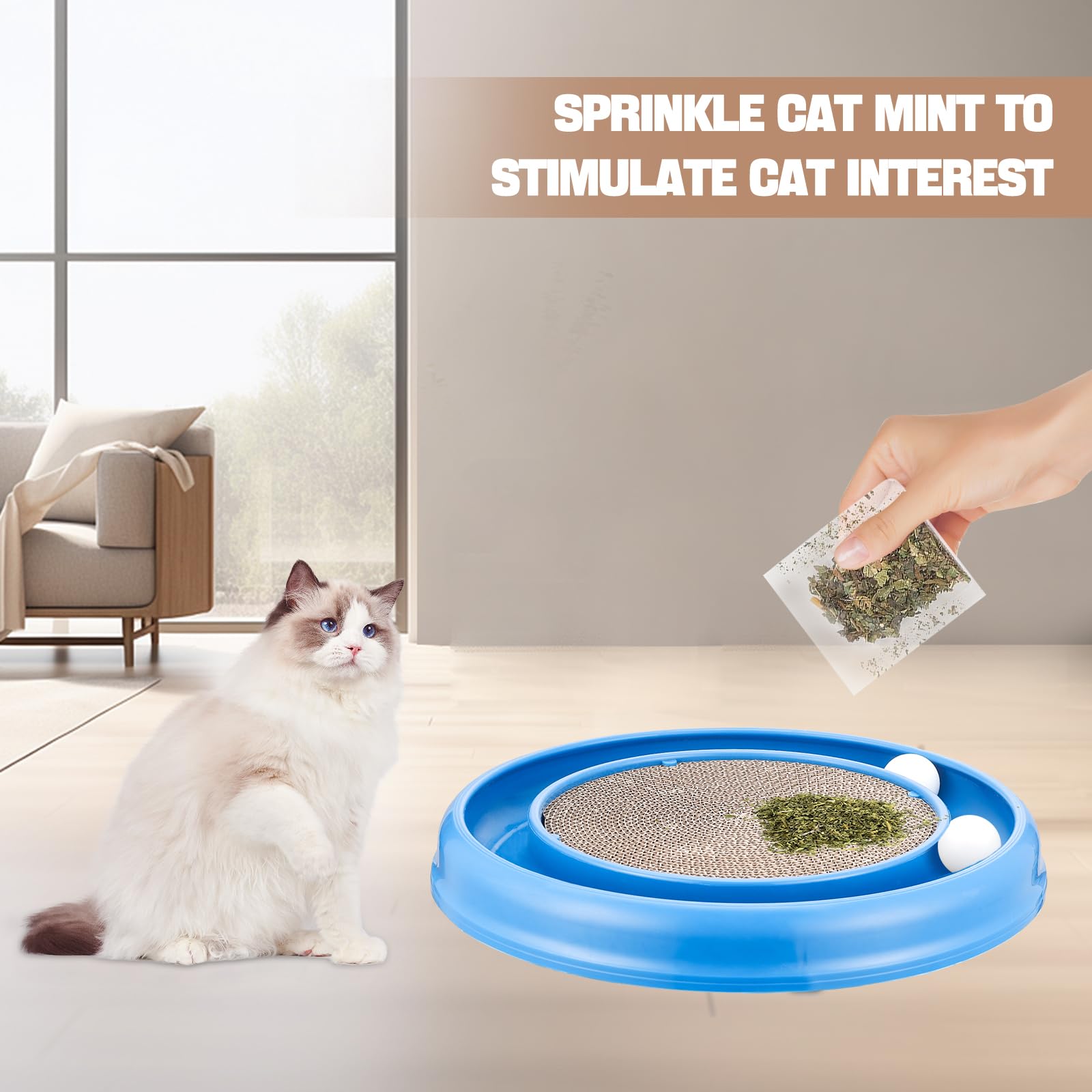 Peomliee Cat Scratching Board with Balls for Cats Grinding Claw, Balls