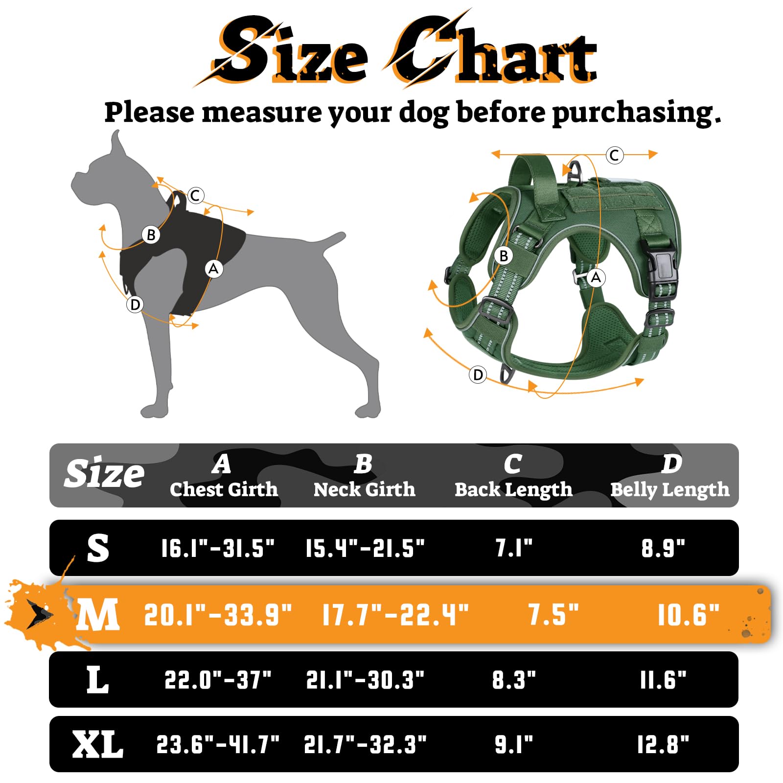 rabbitgoo Tactical Dog Harness for Medium Dogs No Pull Harness