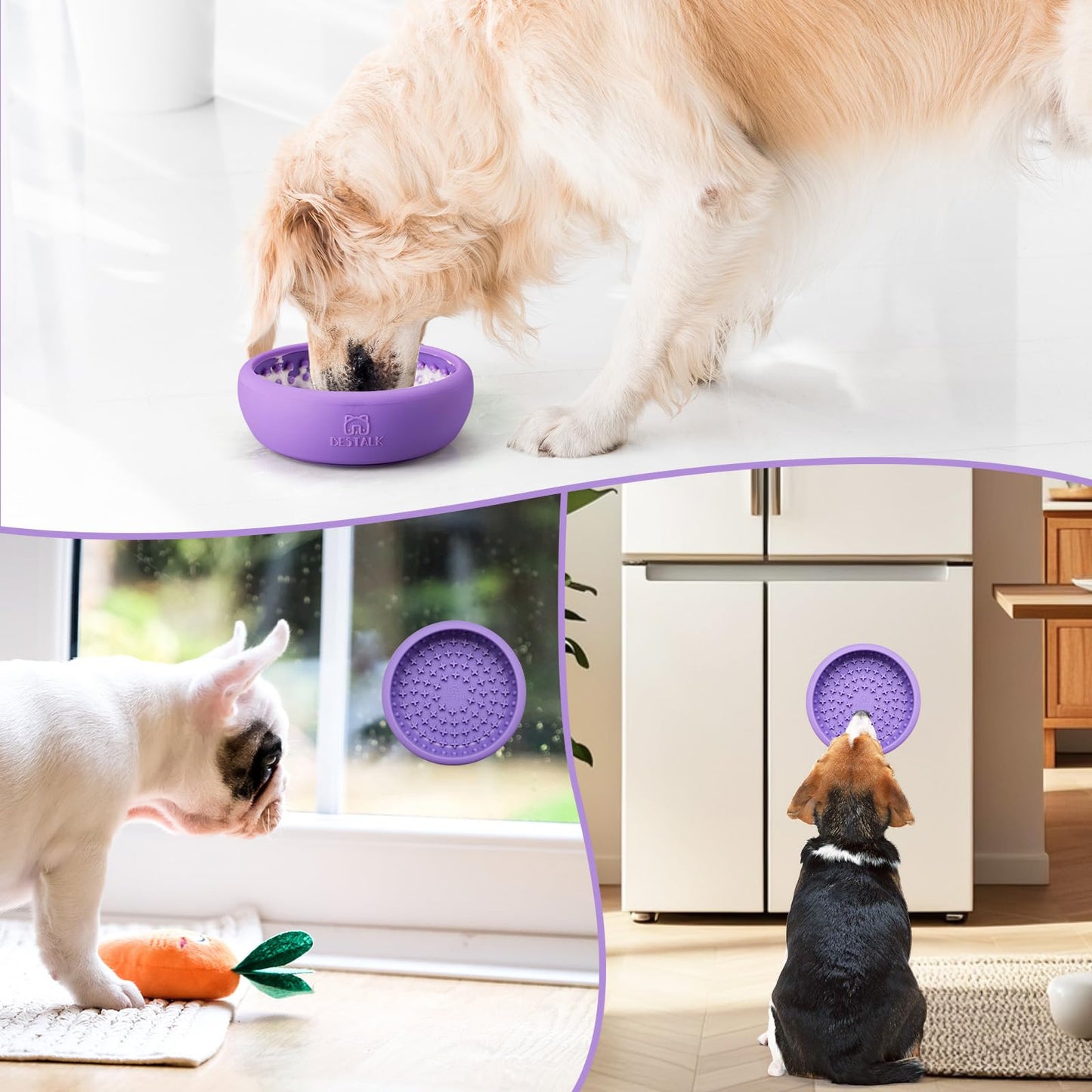 Dog Lick Bowl, Bestalk Anxiety Relief Lick Mat for Dogs, Puzzle