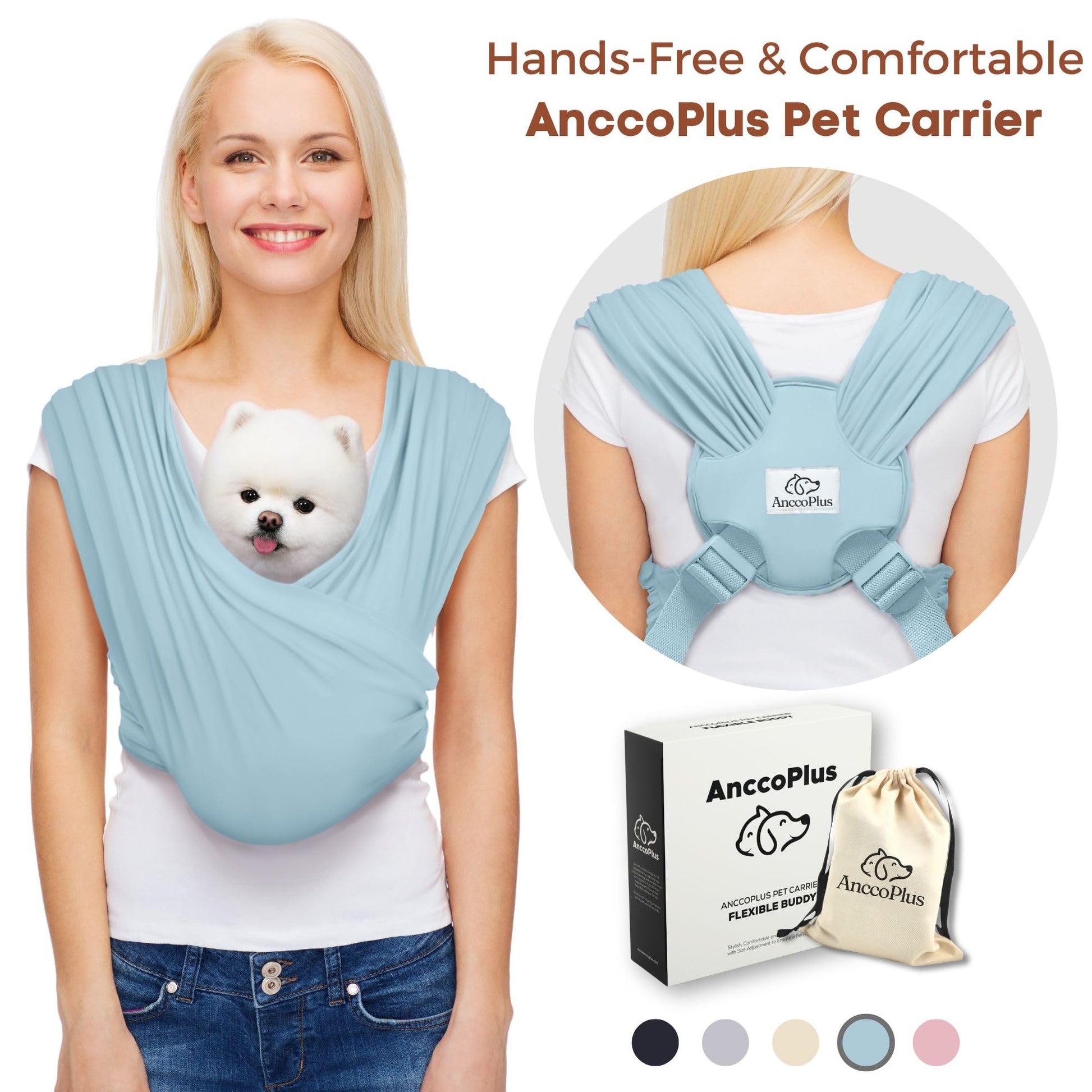 AnccoPlus Dog Carriers for Small Dogs, Front Facing Dog Sling Carrier