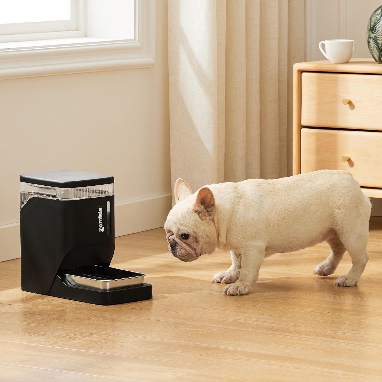 ZOMISIA Gravity Cat Water Dispenser with Stainless Steel Bowl