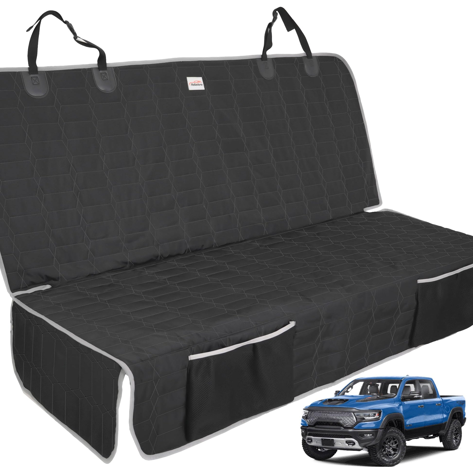 Reliadura Dog Car Seat Cover for Back Seat,Washable Bench Seat Cover