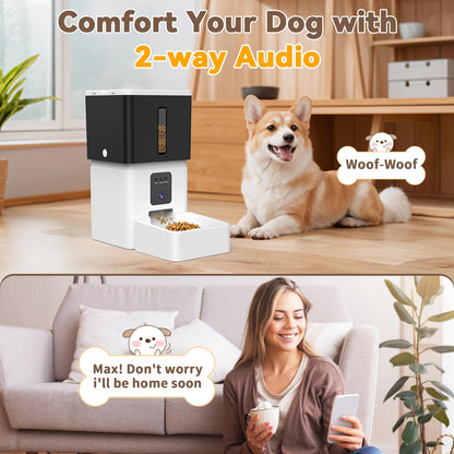 UTCG Automatic Dog Feeder with Camera: /33 Cups WiFi Timed Dispenser