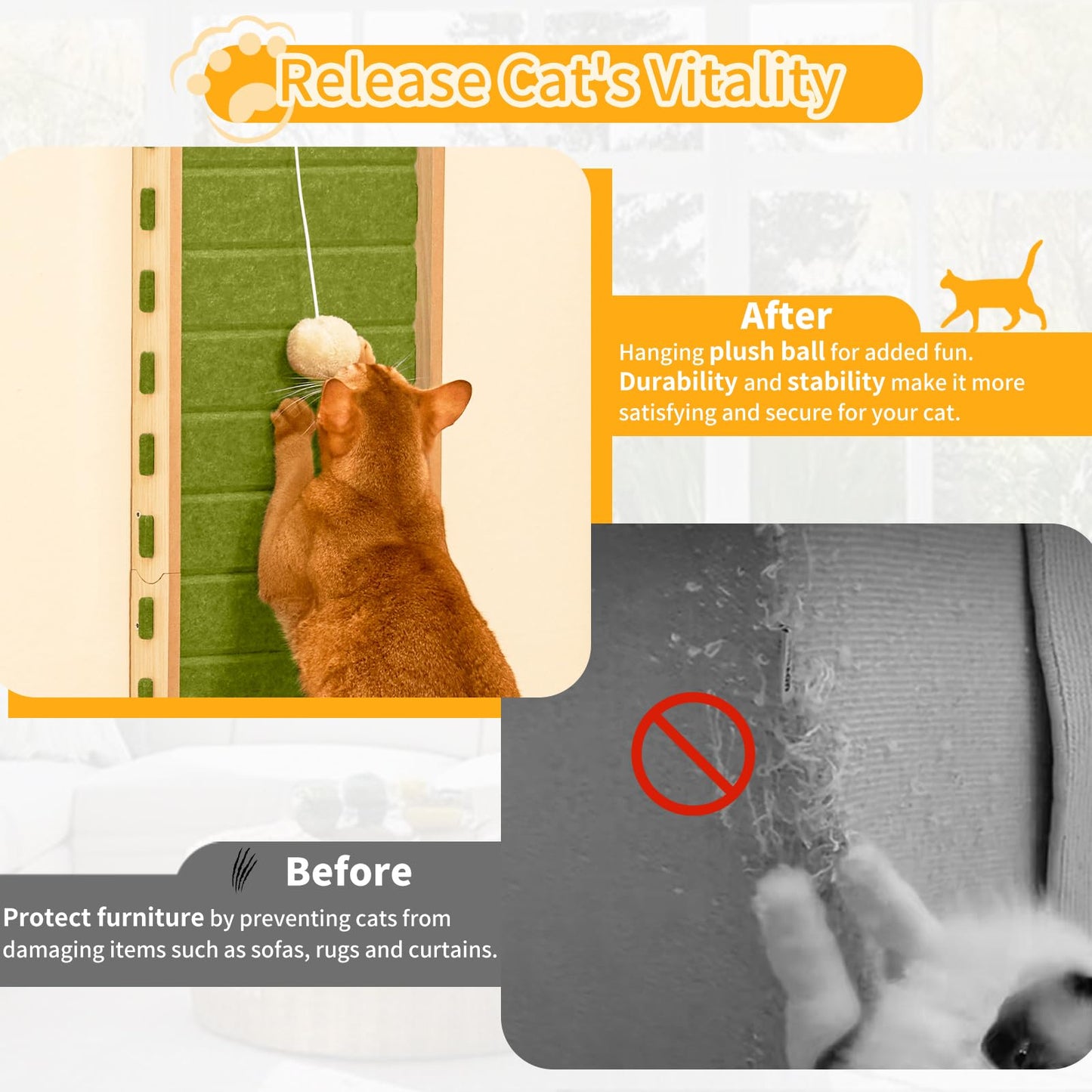 Nxwjoy Cat Scratch Pad Felt Cat Scratcher for Indoor Cats Scratchers