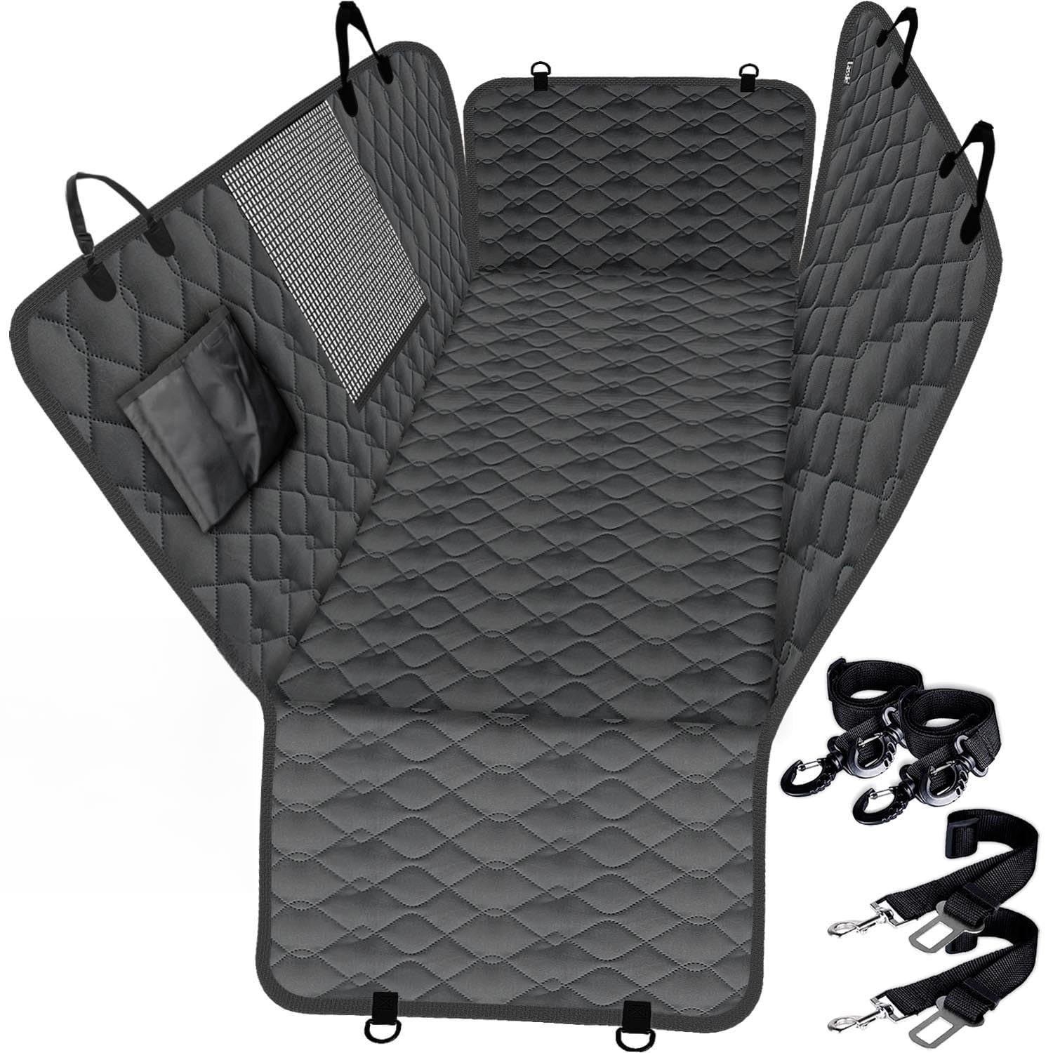 Lassie Truck Car Seat Covers, Waterproof Dog Hammock with 2 Seat Seat