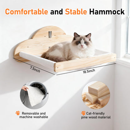 XiaZ Cat Wall Hammock Mounted Bed with 4 Climbing Steps, Modern Bed