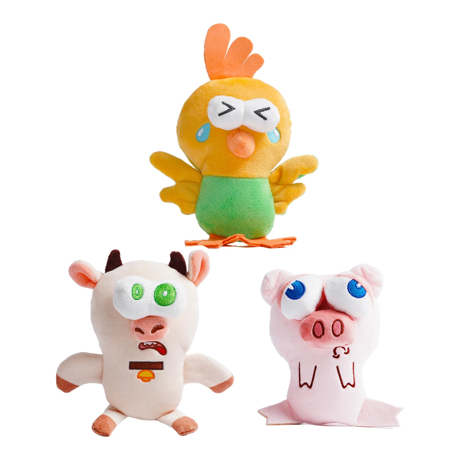 Nocciola Squeaky Dog Toys, Durable Farm Critter Plush Stuffed Dog Toys