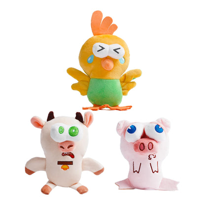 Nocciola Squeaky Dog Toys, Durable Farm Critter Plush Stuffed Dog Toys