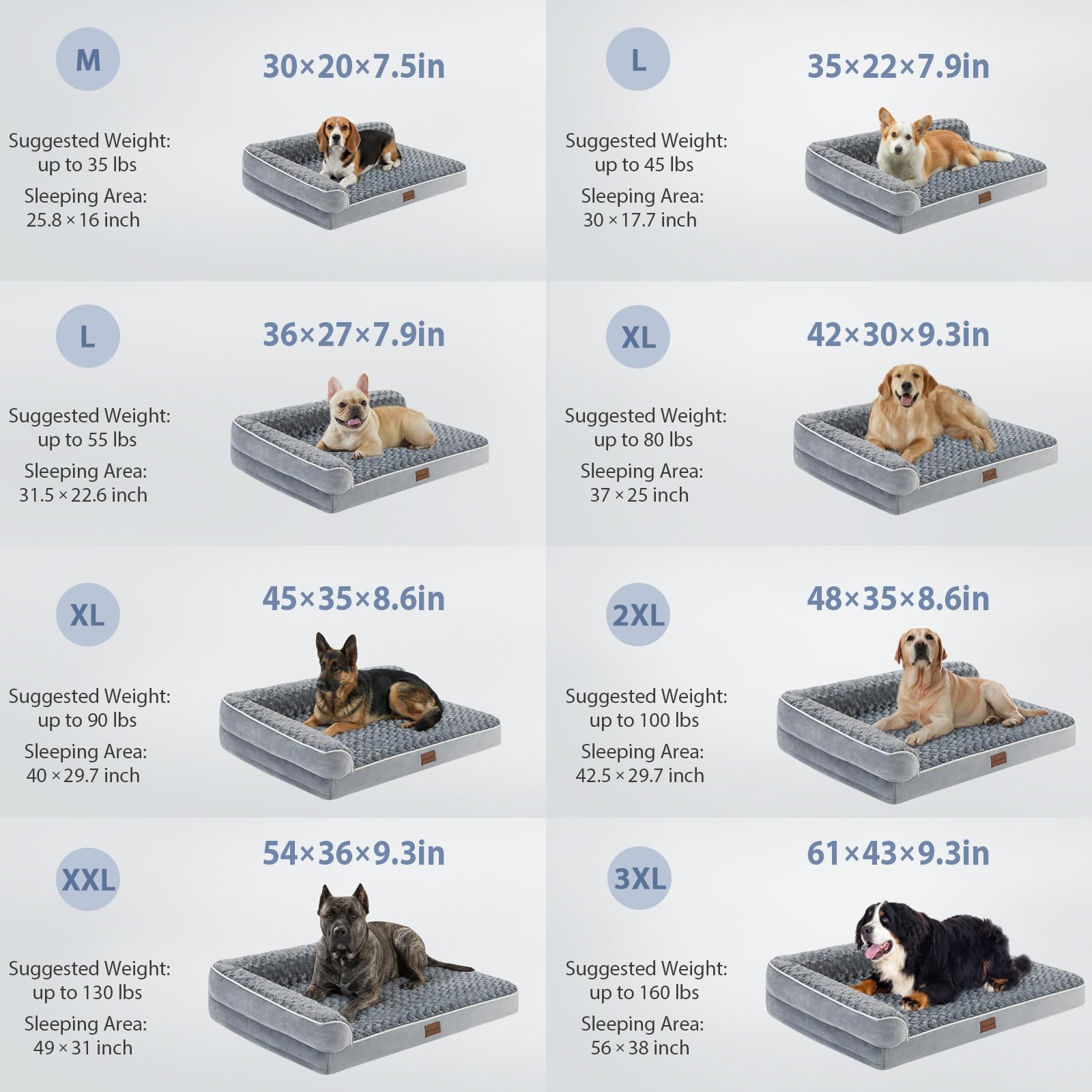 BFPETHOME Orthopedic Dog Beds for Large Dogs-Waterproof Sofa Dog Bed