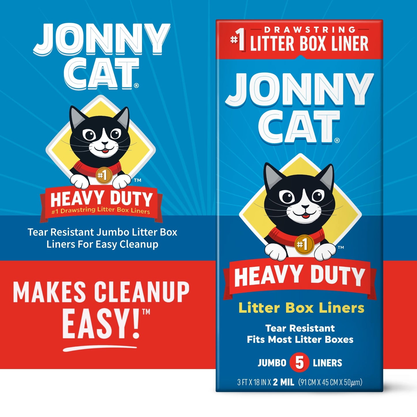 Jonny Cat Litter Box Liners: Heavy Duty Tear Leak Resistant Box