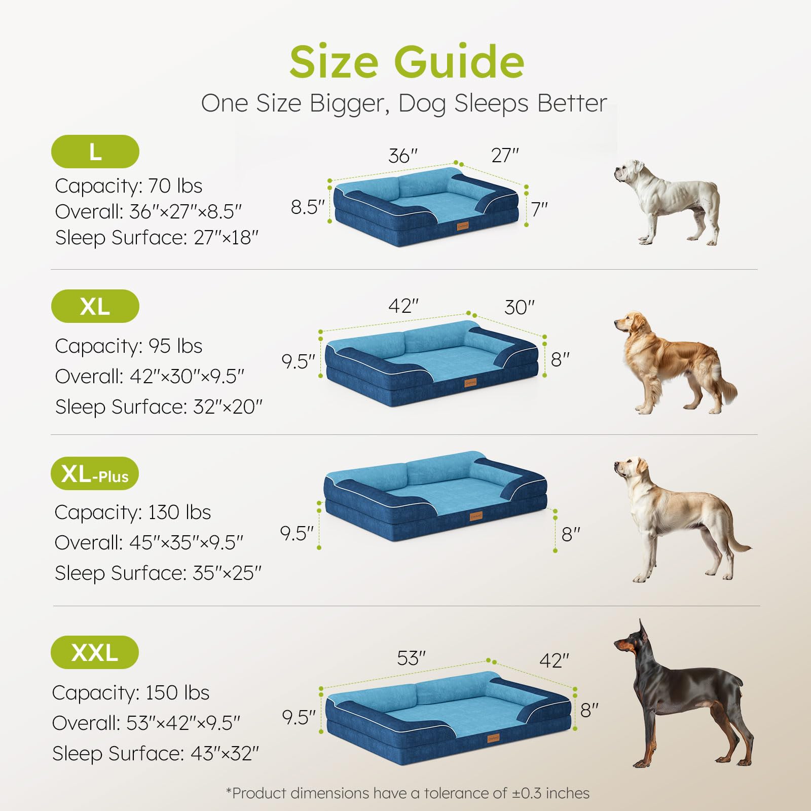CWAWZ XXL Dog Bed for Extra Large Dogs, Giant Orthopedic Dog Bed