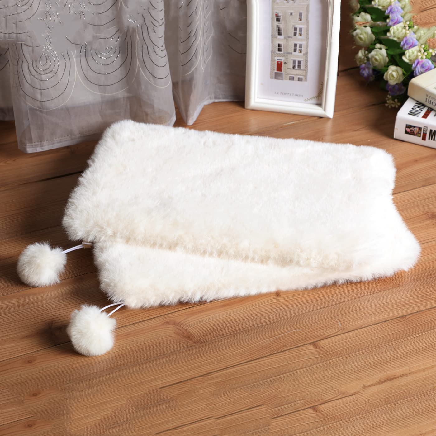 SHENGOCASE 2-Pack 11.8" x 17.7" Faux Rabbit Fur Cat Condo Bed
