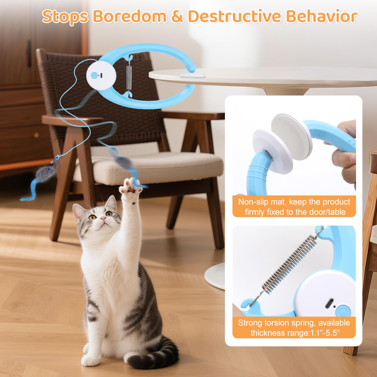 COSOWO Automatic Interactive Cat Toys for Indoor Cats Electric Wand