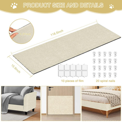 Cat Scratching Mat, x15.9" Trimmable Self-Adhesive Cat Scratch Mat