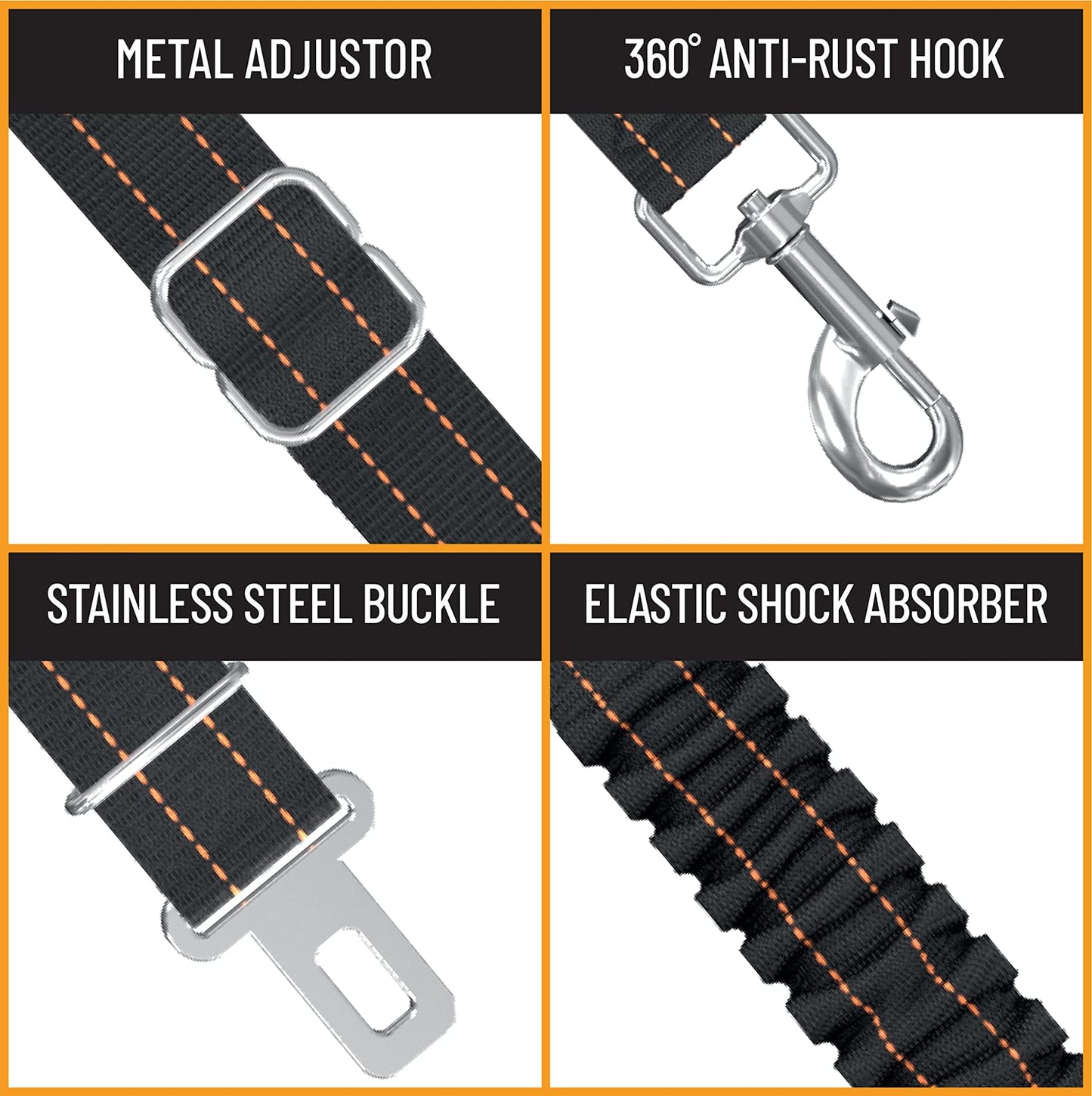 Active Pets Dog Seatbelt, Adjustable Safety Dog Seat Car Harness, Seat