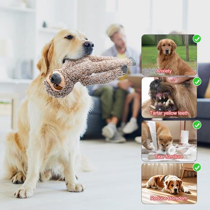 BUYPOW No Stuffing Dog Toys for Large Dogs, 5 Pack Squeaky Plush