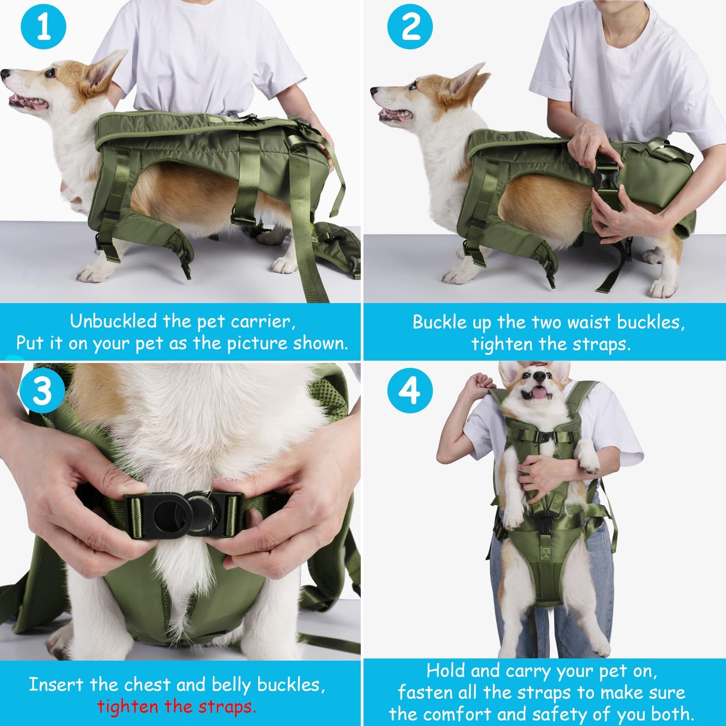 PetBonus Pet Front Dog Carrier Backpacks, Adjustable Pet Backpack