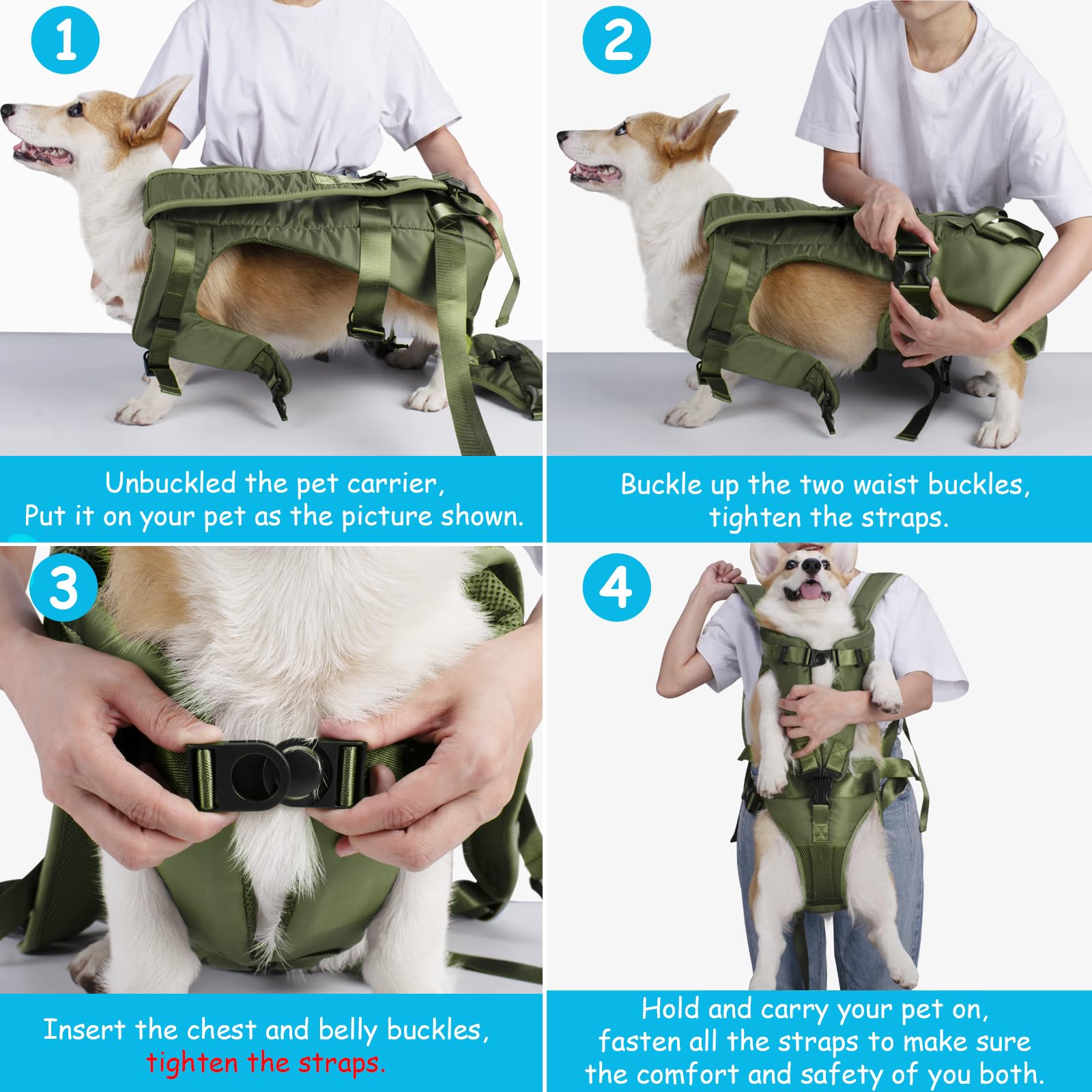 PetBonus Pet Front Dog Carrier Backpacks, Adjustable Pet Backpack