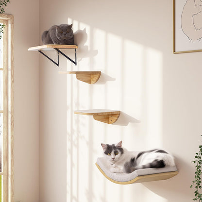 Cat Window Perches, Curved Cat Wall Sisal Mat Bed and 2 Floating Bed