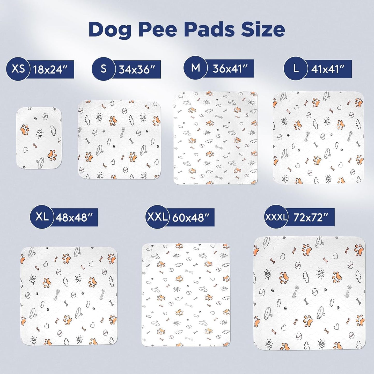 Washable Pee Pads for Dogs, 2 Pack Large x36" Super Absorbent Mat
