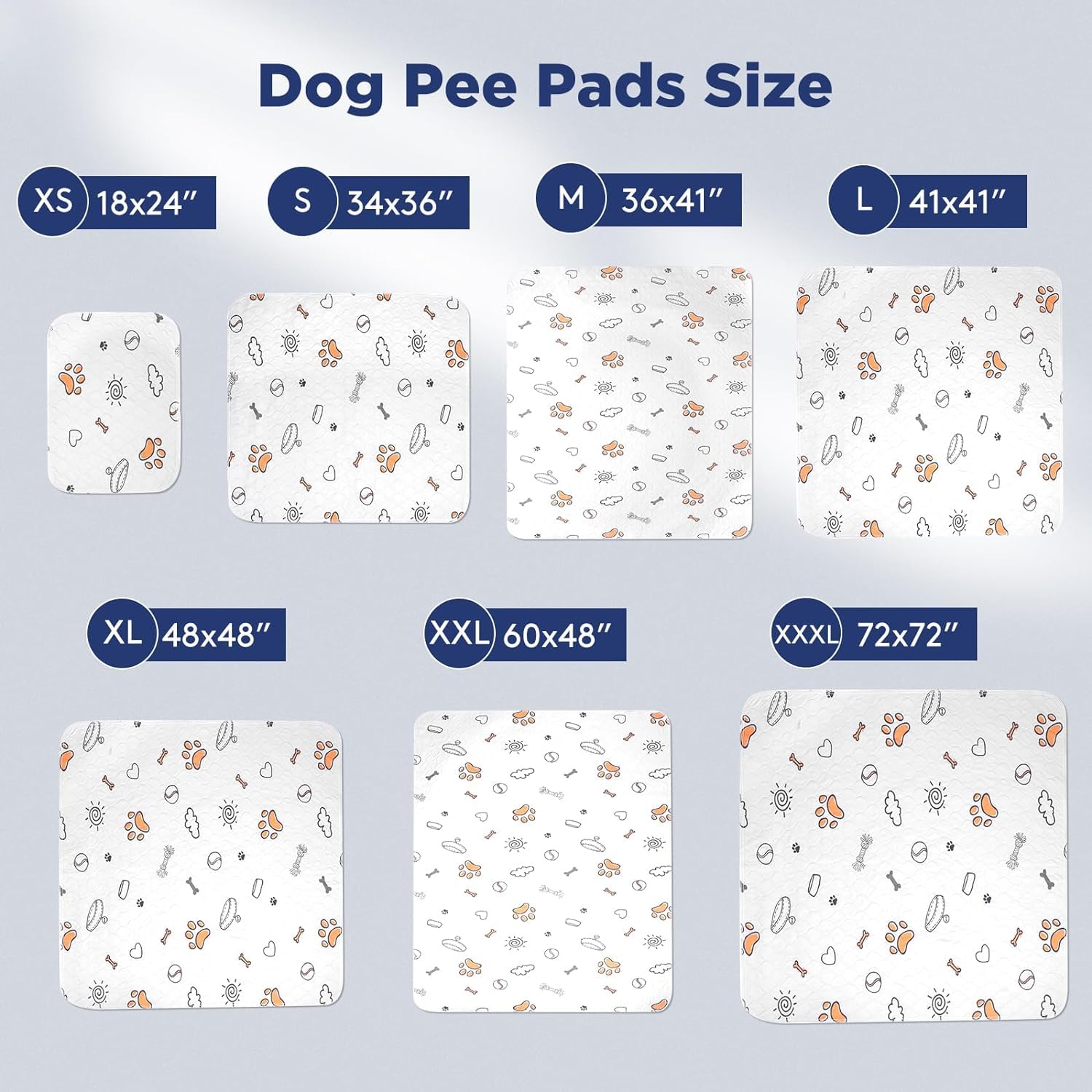 Washable Pee Pads for Dogs, 2 Pack Large x36" Super Absorbent Mat