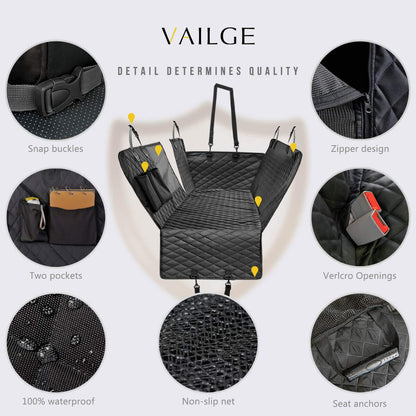 Vailge Dog Car Seat Cover for Back Seat, Waterproof Back Seat
