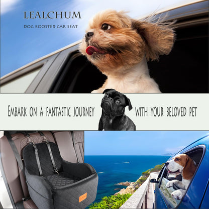 Lealchum Dog Booster Car Seat for Small/Medium Dogs Up to Seat