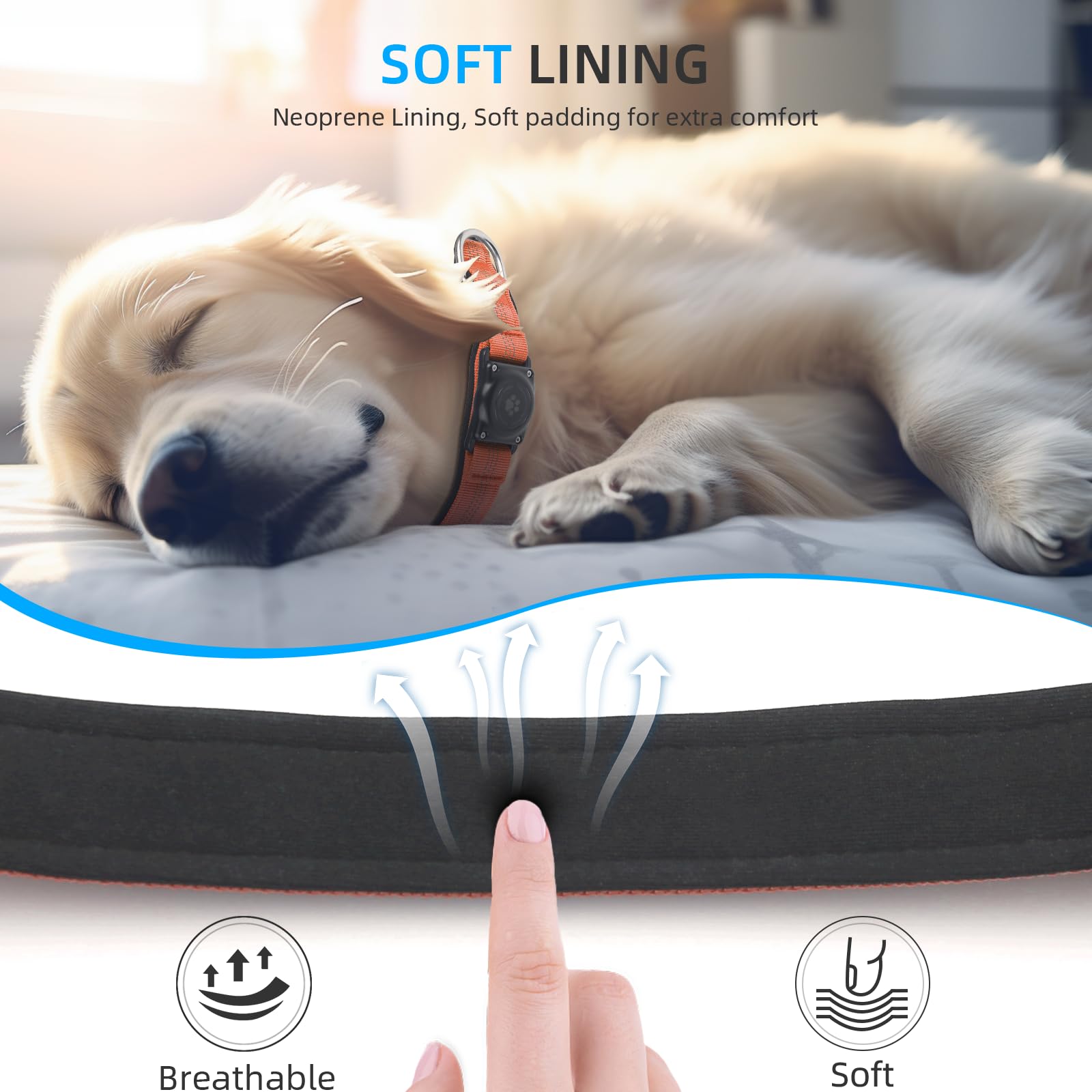 Upgraded AirTag Dog Collar, IP68 Waterproof Air Tag Dog Collar Collar