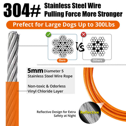 jenico Dog Tie Out Cable Dog Lead for Yard Heavy Duty Dog Chain Lead