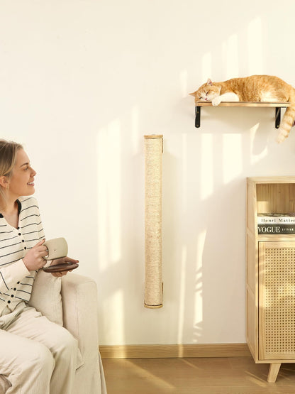 FUKUMARU Cat Wall Scratcher, 28" Wall Mounted Kitten Scratching Post