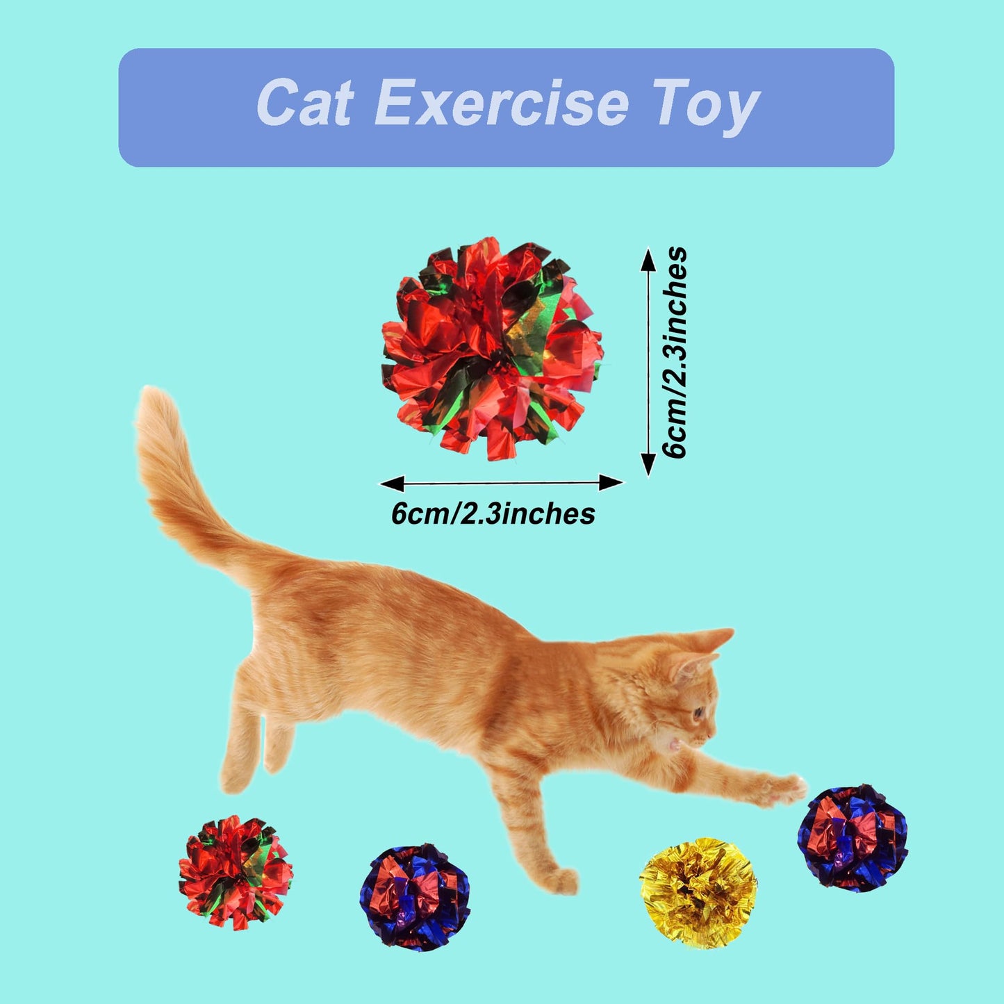 POSAPET Cat Toys Assortment Interactive Kitten Toy Bundle with Balls