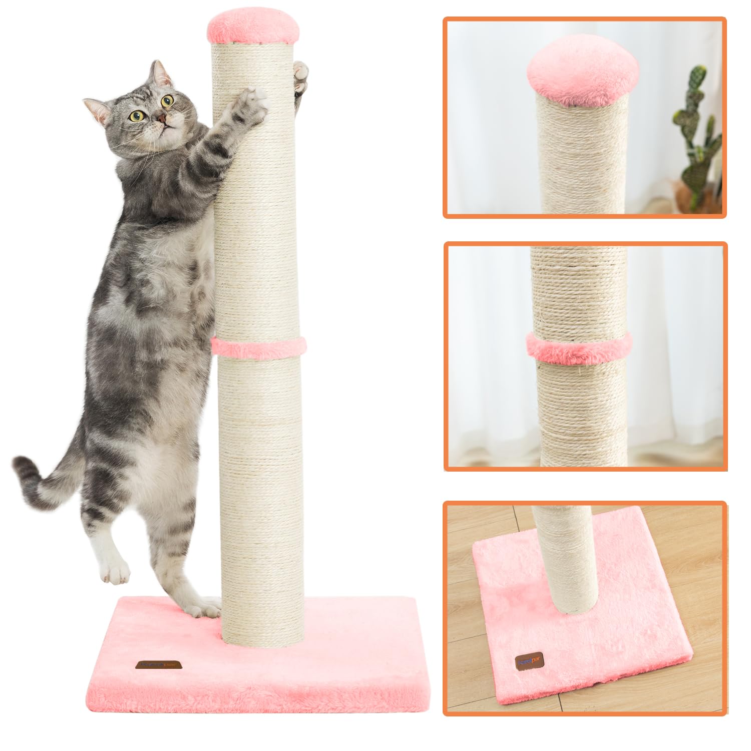 Karolpar Cat Scratching Post with Natural Sisal Rope Large Tree