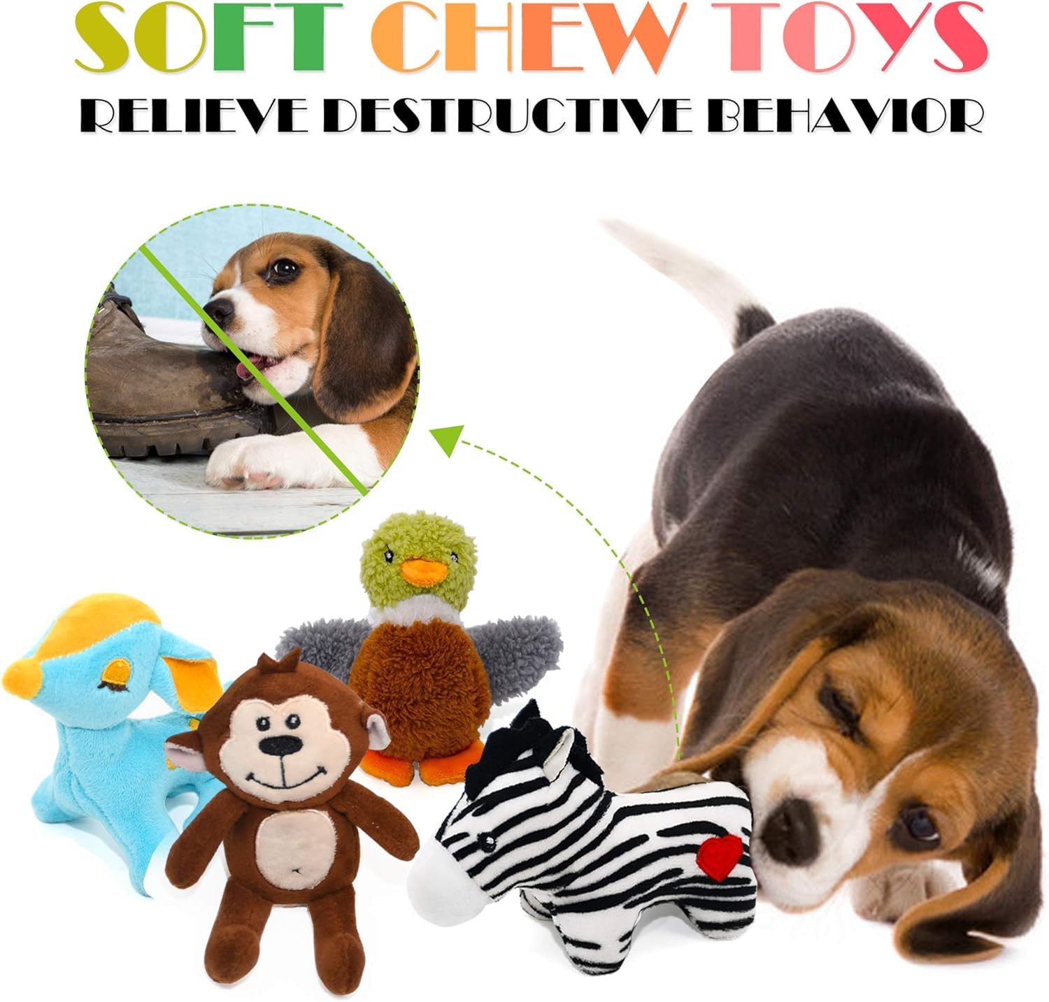 SHARLOVY Dog Squeaky Toys for Small Dogs,Stuffed Animal Puppy Plush